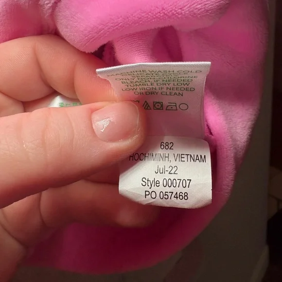 Lilly Pulitzer Larina Velour Zip Up Hoodie Lilac Rose Pink Size L - Picture 8 of 8